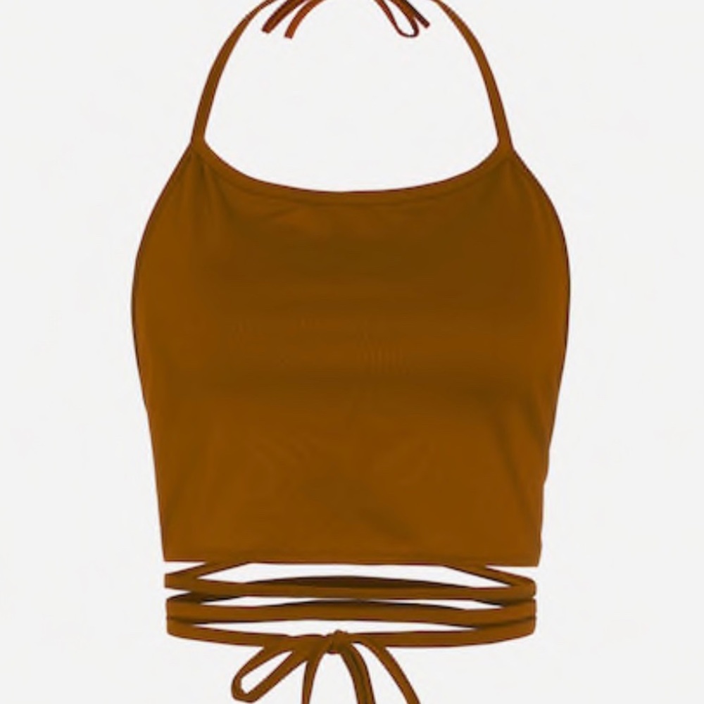 Wrap around halter crop top